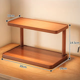 BambuCasa 2-Tier Bamboo Shelf – Kitchen & Tea Room Organizer with Handles