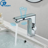 PureSense TouchFree Digital Sensor Faucet – Smart White Motion-Activated Bathroom Sink faucet with LED Temperature Display