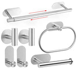 Stick & Style Self-Adhesive Stainless Steel Bathroom Accessory Set – No Drill, Modern & Durable