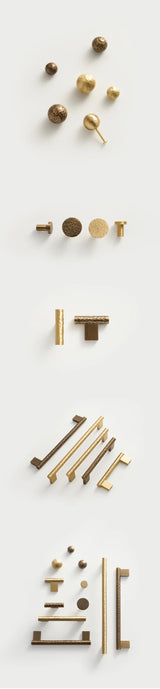 ForgeLuxe Handcrafted Solid Brass Cabinet Handle – Hammered Finish in Matte Gold & Antique Bronze (5.04 in)