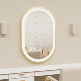 Luvodi Luxury Oval LED Bathroom Mirror – Gold Aluminum Frame with Anti-Fog Function (32×20 in)