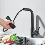 Modern Pull-Down Kitchen Faucet with 360° Swivel and Waterfall Spray Finish