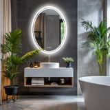 GlowHalo Frameless LED Vanity Mirror – Round Anti-Fog Lighted Bathroom Mirror with Dimmable Touch Control