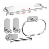 Stick & Style Self-Adhesive Stainless Steel Bathroom Accessory Set – No Drill, Modern & Durable