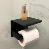 ShelfRoll Aluminum Toilet Paper Holder with Phone Shelf – Wall-Mounted Bathroom Organizer