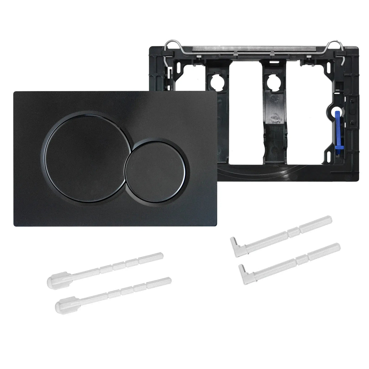 Dubbele Spoelplaat Zwart | Inclusief Frame & Spoelhevelkit
