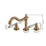 AquaVintage 3-Hole Waterfall Bathroom Faucet – Classic Antique Brass Style