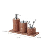 Rubèra Red Travertine Bathroom Set – Vintage Natural Stone Luxury Accessories