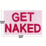 Pink "Get Naked" Tufted Bath Rug