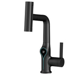 Digital Temperature Display Waterfall Bathroom Sink Faucet with Adjustable Spout Mixer