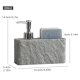 StoneTouch Luxe 2-in-1 Soap Dispenser with Sponge Holder – Modern Stone-Look Kitchen & Bathroom Sink Organizer