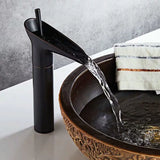 CascadeÉlan Luxury Waterfall Bathroom Faucet – Single Handle Antique Basin faucet with Hot & Cold Control