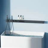 TitanSpa LuxeRail Thermostatic Shower System – Brushed Gun Grey Wall-Mount Rainfall Set with Storage Shelf & Towel Bar