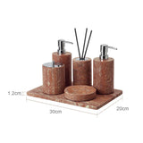 Rubèra Red Travertine Bathroom Set – Vintage Natural Stone Luxury Accessories