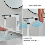 PureSense TouchFree Digital Sensor Faucet – Smart White Motion-Activated Bathroom Sink faucet with LED Temperature Display