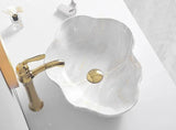 MarbleLuxe Ovalis Vessel Sink – Marble Pattern Ceramic Countertop Bathroom Basin | Modern Luxury 12L