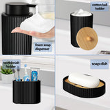 NoirLuxe Bathroom Accessory Set – Modern Black Bath Set with Soap Dispenser & Toothbrush Holder