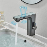 PureSense TouchFree Digital Sensor Faucet – Smart White Motion-Activated Bathroom Sink faucet with LED Temperature Display