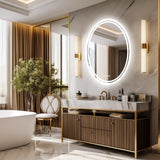 GlowHalo Frameless LED Vanity Mirror – Round Anti-Fog Lighted Bathroom Mirror with Dimmable Touch Control