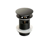 FlowLux Solid Brass Pop-Up Bathroom Sink Drain – Push-Down Stopper with Overflow Option (2.6” Universal Fit)
