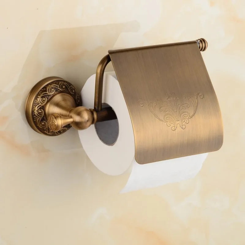 RetroRoll Black Antique Toilet Paper Holder – Vintage Forged Iron Design with Decorative Engraving | Classic Bathroom Accessory