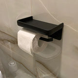 ShelfRoll Aluminum Toilet Paper Holder with Phone Shelf – Wall-Mounted Bathroom Organizer