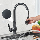 AurumFlex Luxe Pull-Down Gold Kitchen Faucet – Solid Brass Single-Handle Sink Mixer with 360° Swivel & Retractable Spray