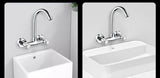 Wall-Mounted Kitchen Faucet with Dual Handles and 360° Rotating Spout