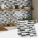 LuxeMarmer Black & White Marble Wall Stickers – Self-Adhesive, Waterproof Tile Decals (1–12 Pieces)
