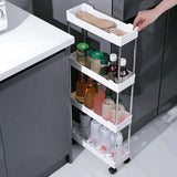 SlimSlide SpaceSaver 4-Tier Rolling Storage Cart – Ultra-Slim Mobile Organizer for Bathroom, Kitchen & Small Spaces