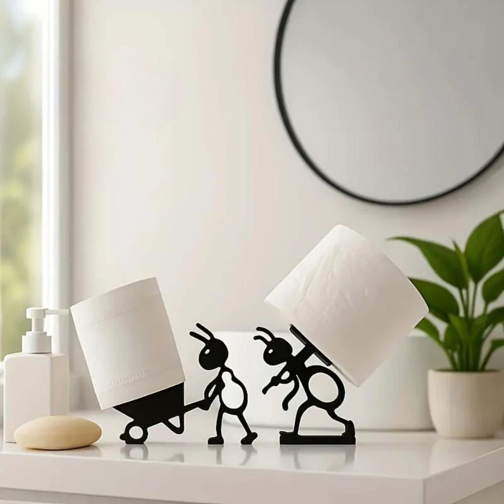 Cute Animal Toilet Paper Holder Organizer – Wall Mounted Tissue Hanger | Space Saving | Fun Bathroom Décor