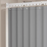 EasyTimes Foldable Shower Curtain Set – Magnetic, Waterproof & No-Drill Telescopic Rod