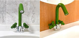 AUREVO Dual-Handle Washbasin Faucet – Luxury Rotatable Brass Mixer (Red/Green, Chrome Finish)