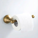 BronzeHaven Vintage Wall-Mounted Bathroom Hardware Set – 3-Piece Antique Brass Collection (Toilet Paper Holder, Towel Ring & Robe Hook)