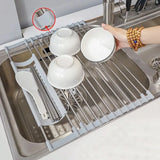 FoldRack – Foldable Stainless Steel Dish Drying Rack for Compact & Modern Kitchens