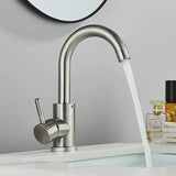 Contemporary Black Nickel Stainless Steel Bathroom Faucet with 360 Degree Swivel Spout and Single Lever Control