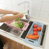 FlexDrain Adjustable Sink Basket – Portable Dish Drainer Rack | Auto-Draining Kitchen Organizer | Vegetable Washing Holder