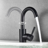 Contemporary Black Nickel Stainless Steel Bathroom Faucet with 360 Degree Swivel Spout and Single Lever Control