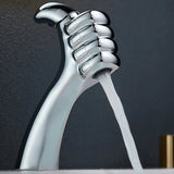 AquaFalls Solo BrassCascade – Solid Brass Waterfall Bathroom Faucet | Luxury Single-Handle Vanity faucet
