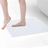 SafeStep Anti-Slip Shower Mat 21×21 in – PVC Safety Mat with Suction Cups & Quick-Dry Drain Holes