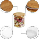 Modern Glass Food Storage Jar Set with Wooden Lids – Airtight Kitchen Containers | Freshness Seal | Multi-Grain Storage