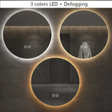LumiCircle SmartGlow LED Bathroom Mirror – Round Anti-Fog Lighted Vanity Mirror with Adjustable Lighting (16” / 20” / 24”)
