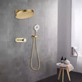 AquaRegal ThermoRain Spa System – 3-in-1 Thermostatic Rainfall Shower Set | Wall Mounted Solid Brass | Brushed Gold or Slate Gray