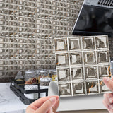 DecoMosaic 3D Peel-and-Stick Mosaic Wall Tiles – 10-Pack Waterproof PVC Stickers for Kitchen & Bathroom