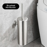 SteelGuard Pro Stainless Steel Toilet Brush & Holder Set – Rustproof Modern Bathroom Cleaning System with Hygienic Cup Design