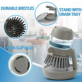 CleanFlow TapPure Kitchen Sink Brush Set – Soap Dispensing Dish Brush with Holder & Eco-Friendly Faucet Filter Attachment