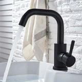 Contemporary Black Nickel Stainless Steel Bathroom Faucet with 360 Degree Swivel Spout and Single Lever Control