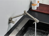 Brushed Gold Wall Mount Kitchen Faucet Premium – Single Cold Water Tap | 360° Swivel Spout | Space Saving Design
