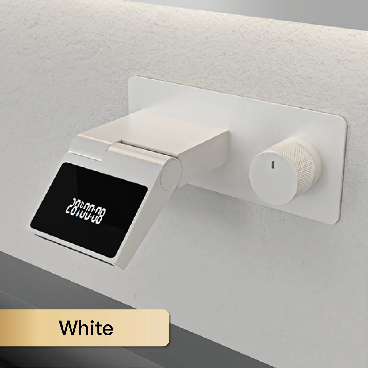 Wastafelkraan met LED Licht – Wandmontage | 2 Gaten | Warm & Koud Water | Messing