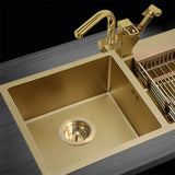 Aurelio Premium Gold Stainless Steel Sink Strainer – 4.5-inch Drain Stopper for Kitchen & Bathroom